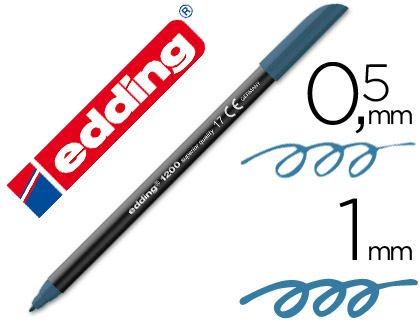 Rotulador edding 1200 tinta azul acero